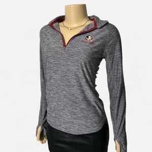 FSU Florida State Seminoles Gray and Maroon Women's Quarter-Zip Sweatshirt